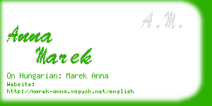 anna marek business card